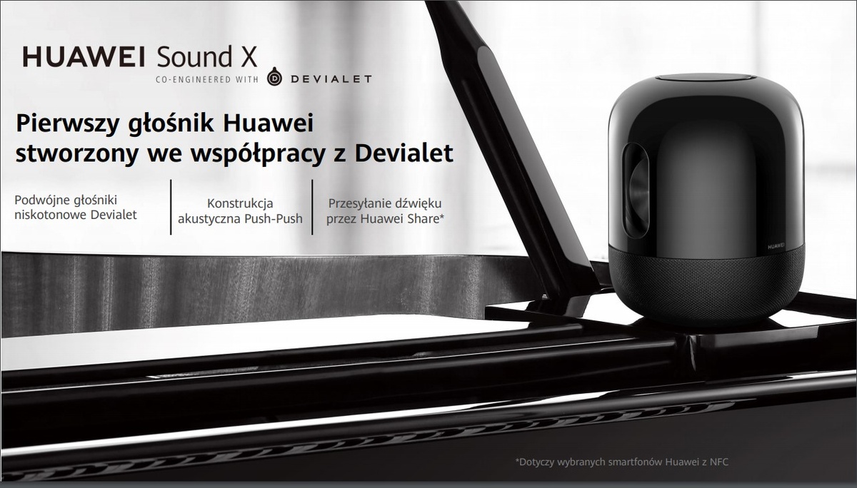 Grafika promująca nowy głośnik Huawei
