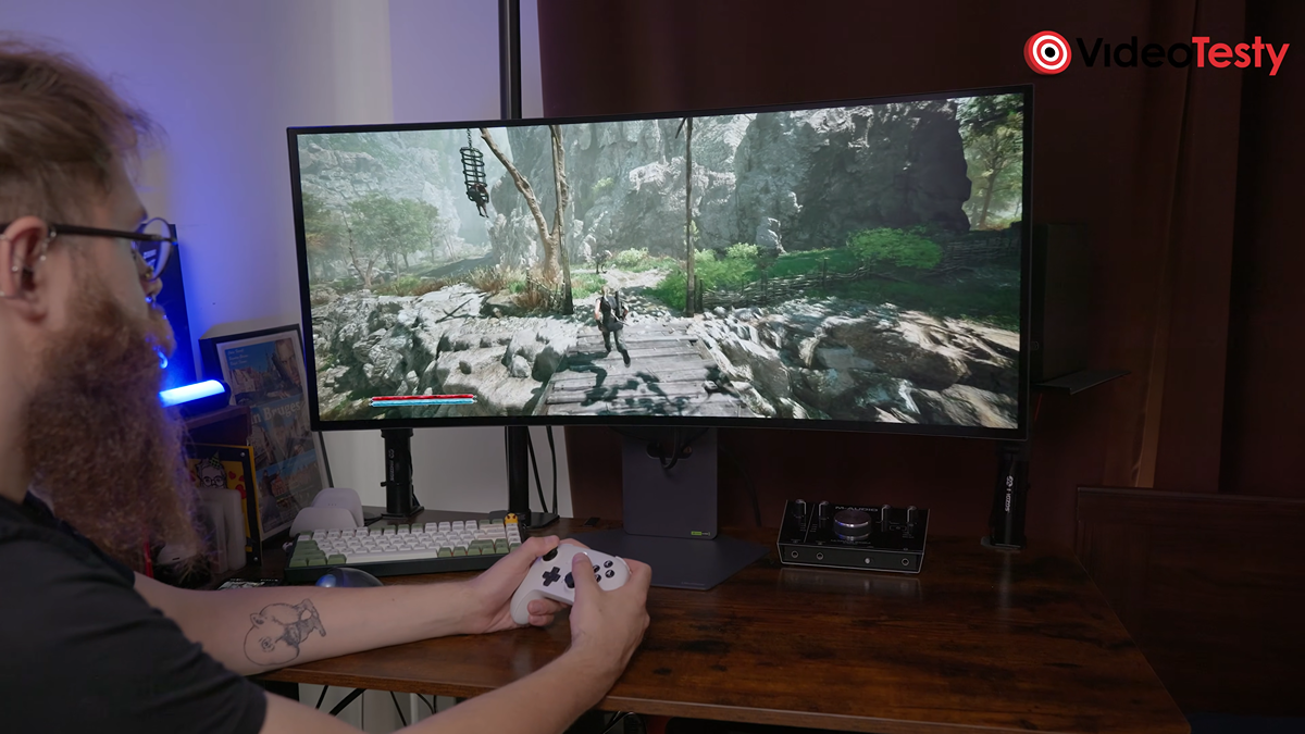 Gra w Gothic Remake na monitorze