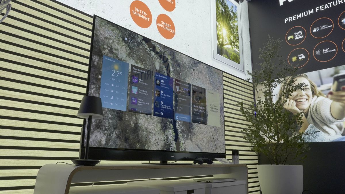 Hub Fire TV na telewizorze podczas imprezy Panasonic Experience
