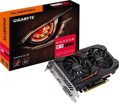 Gigabyte Radeon RX 560 GAMING OC 2GB GDDR5 (128 bit), DVI-D, HDMI, DisplayPort, BOX (GV-RX560GAMING OC-2GD)