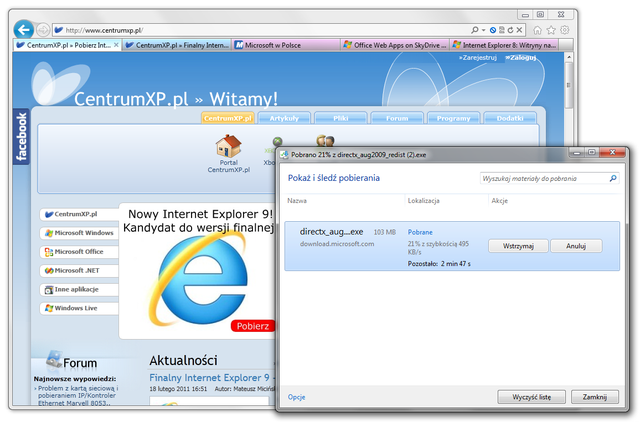 Powroty mają różne kształty i rozmiary – Internet Explorer 9