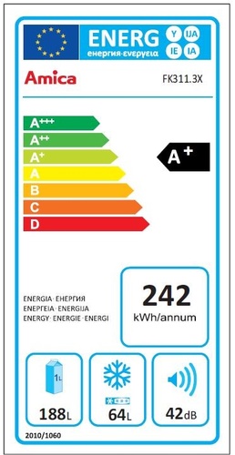 Amica FK311.3X Chłodziarko-zamrażarka