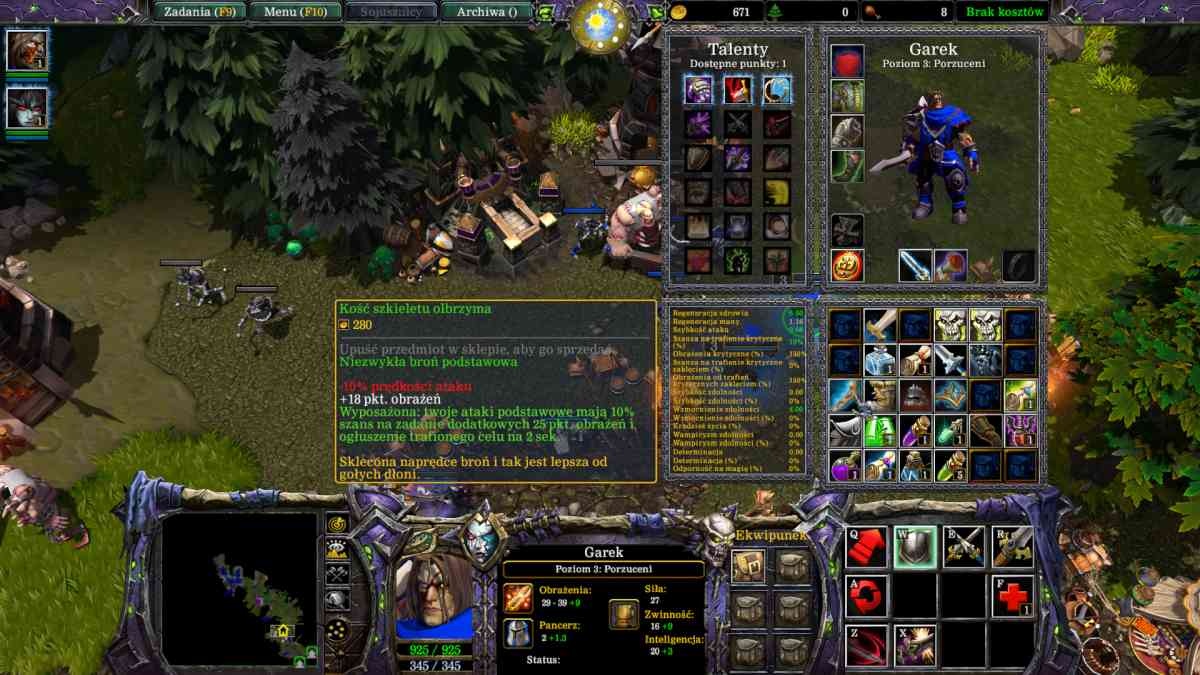 Warcraft III Reforged: Forsaken Kingdom - Ekwipunek bohatera