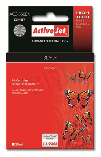 ActiveJet ACC-550BN tusz czarny do drukarki Canon (zamiennik Canon PGI-550Bk) Supreme/ chip