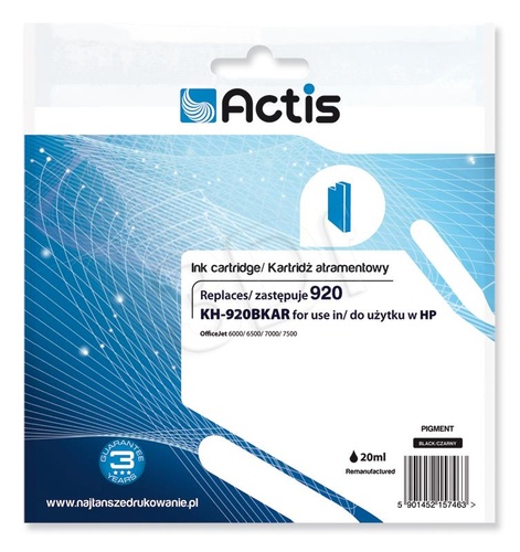 Actis KH-920BKAR tusz czarny do drukarki HP (zamiennik HP 920 CD971AE) Standard