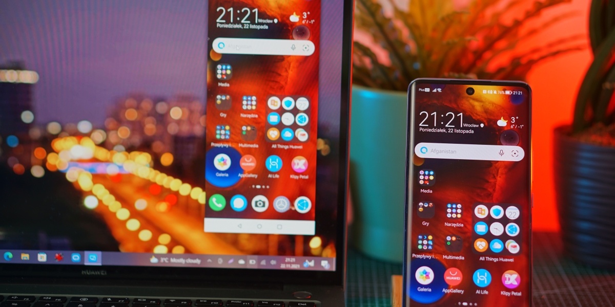 Huawei pozwala przenosić ekran smartfona na laptopy Huawei