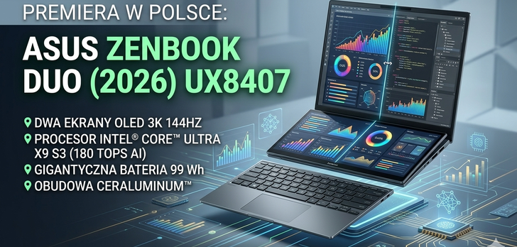 Polska premiera ASUS Zenbook DUO (2026) – rewolucja z dwoma ekranami wchodzi na nowy poziom