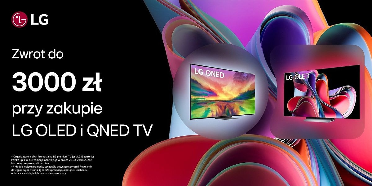 cashback 3000 zł za zakup telewizora LG