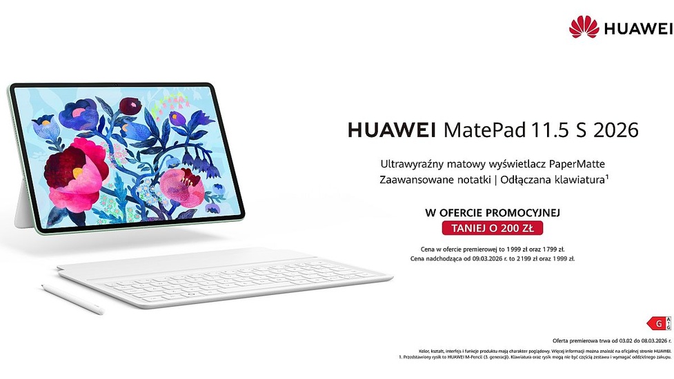 Huawei MatePad 11.5 S 2026 już w Polsce - Tablet z ultrawyraźnym ekranem do nauki i pracy