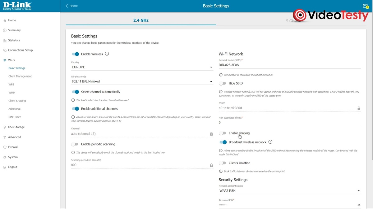 Menu konfiguracyjne routera D-Link