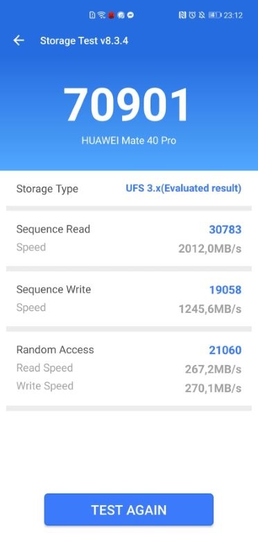 Wynik odczytu pamięci w Antutu Benchmark