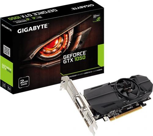 Gigabyte GeForce GTX 1050 Low Profile 2GB GDDR5 (128 bit), DVI-D, 2xHDMI, DisplayPort, BOX (GV-N1050-2GL)