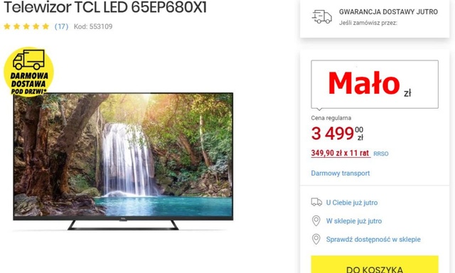 65-calowy telewizor poniżej 3000 złotych! Nie można tego przegapić