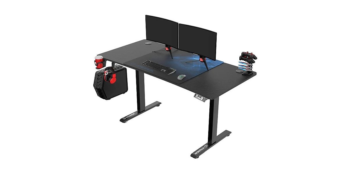 biurko gamingowe Ultradesk LEVEL V2 kolor czarno-niebieski