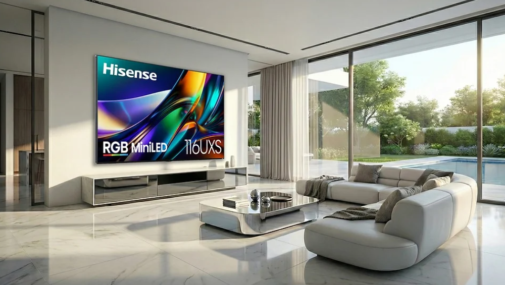 telewizor Hisense 116UXS z technologią RGB MiniLED