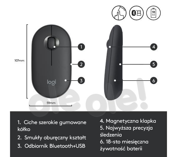 Logitech Pebble M350 (grafitowy)