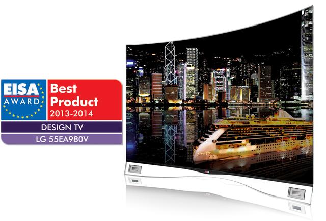 Telewizor LG OLED z zakrzywionym ekranem zdobywa nagrodę EISA 2013 za innowacyjne wzornictwo