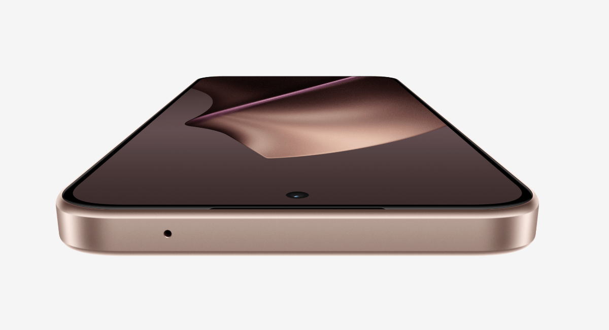 Spojrzenie na różowo-złoty model Xiaomi 15T, widziany od góry