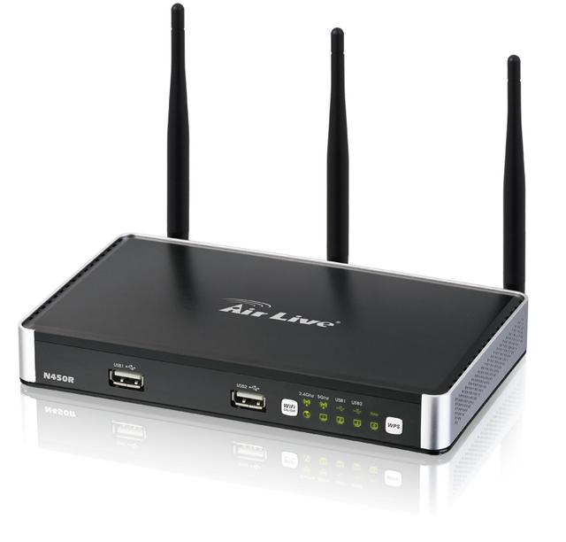 AirLive N450R - 3T3R bezprzewodowy dwuzakresowy router N
