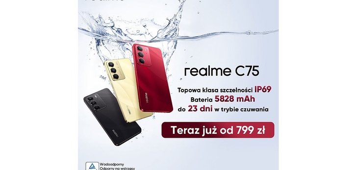 Wytrzymały smartfon realme C75 w promocyjnej ofercie - do 100 zł taniej!
