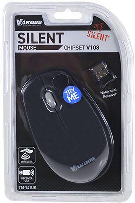 VAKOSS MYSZ BEZPRZEWODOWA OPTYCZNA SILENT, 1000DPI, 3 PRZYCISKI TM-741UK CZARNA