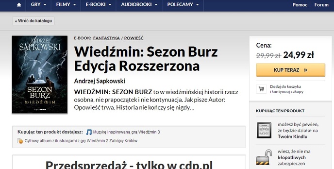 Wyłącznie w CDP.PL - "Sezon Burz" Andrzeja Sapkowskiego