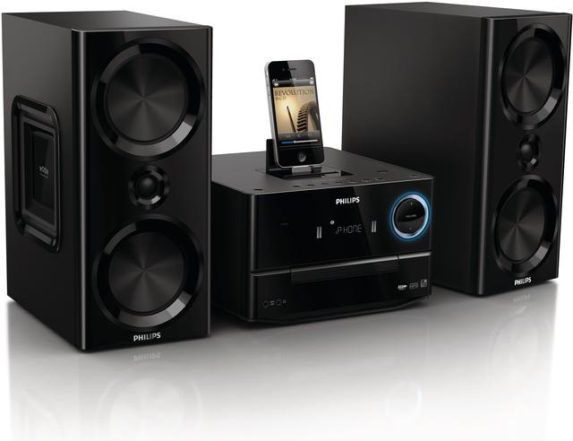 Delektuj się przestrzennym, głębokim dźwiękiem płynącym z nowej, eleganckiej mikrowieży Philips