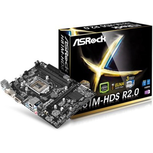 Płyta główna ASRock H81M-HDS R2.0 H81, DualDDR-3 1600, SATA 3, HDMI, DVI, D-Sub, m-ATX (H81M-HDS R2.0)