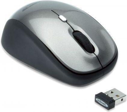 EDNET Mini mysz optyczna, 3 przyciski, 1600dpi, srebrno- czarna