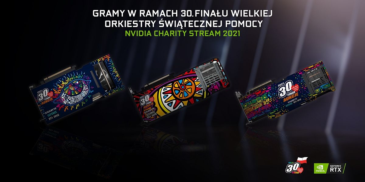 NVIDIA charity stream 2021 projekty kart graficznych