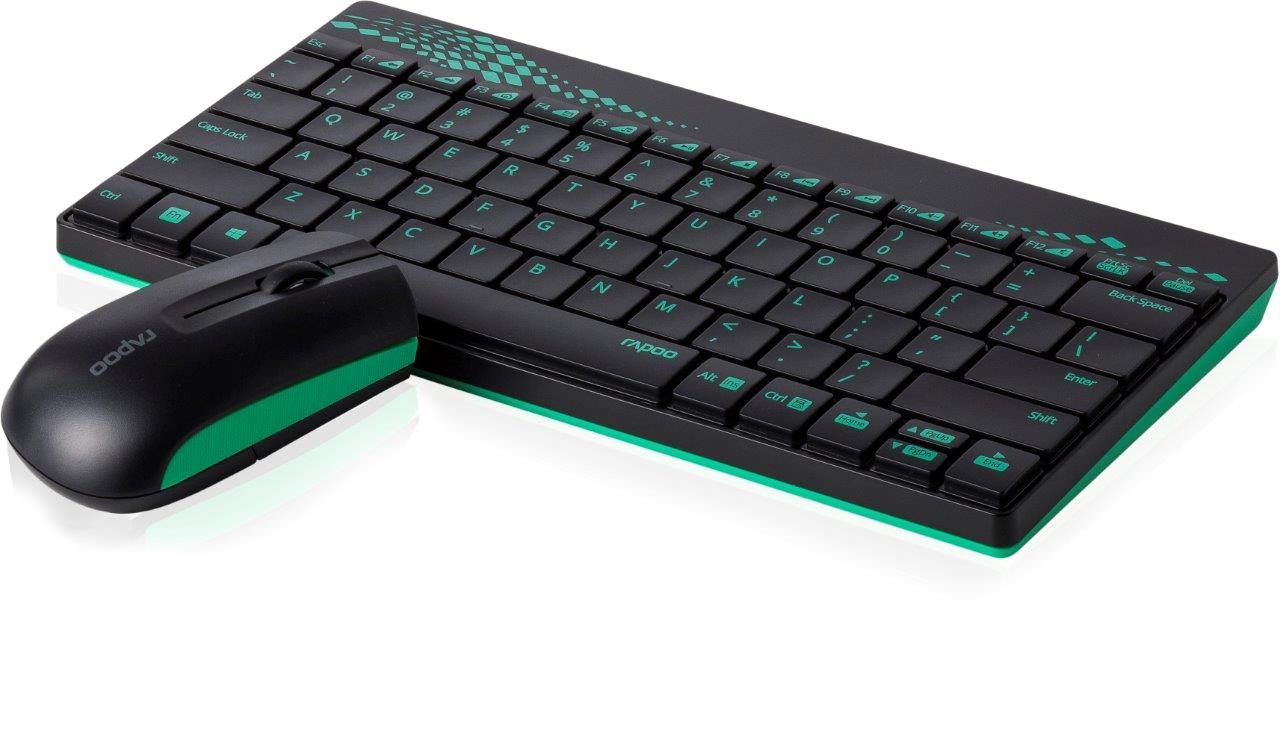 Zestaw Rapoo 8000 w kolorze zielonym.