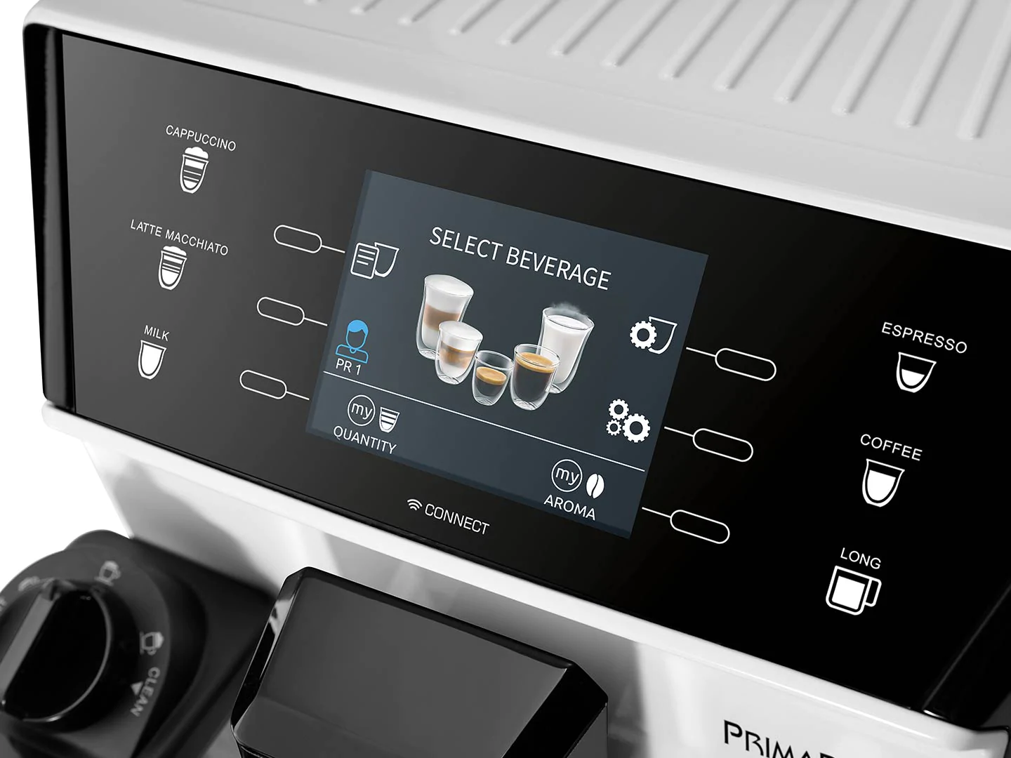 wyświetlacz automatycznego ekspresu DeLonghi