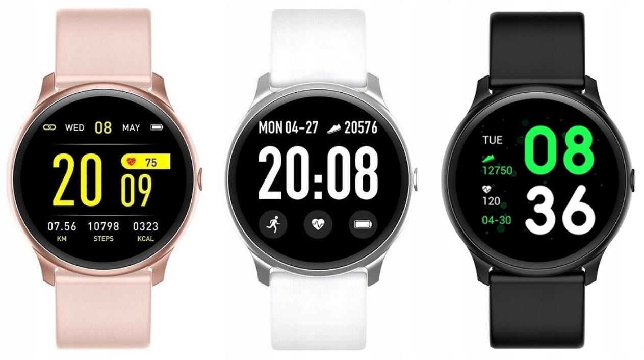 smartwatch w trzech kolorach