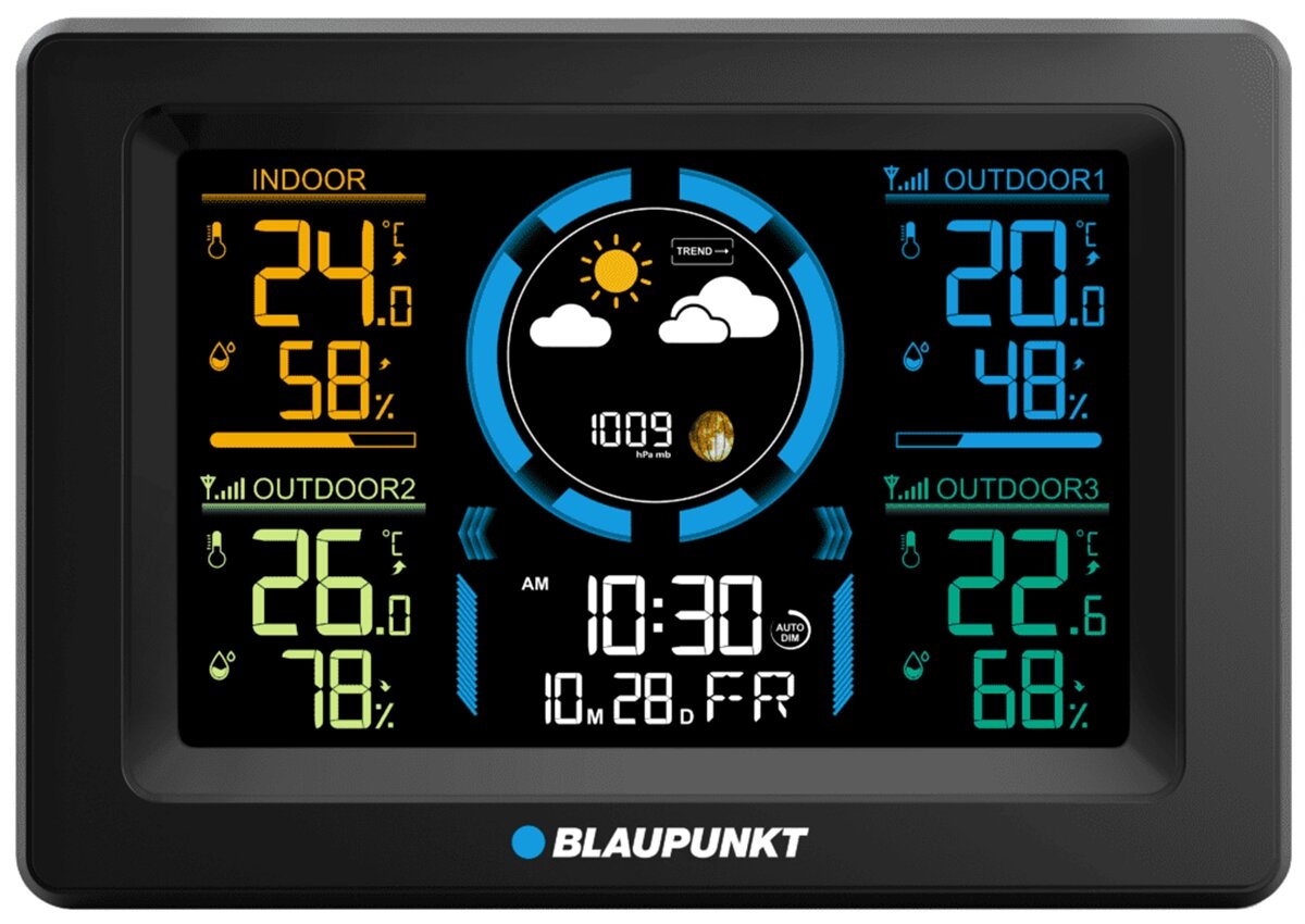 Stacja pogodowa Blaupunkt WS40BK przód