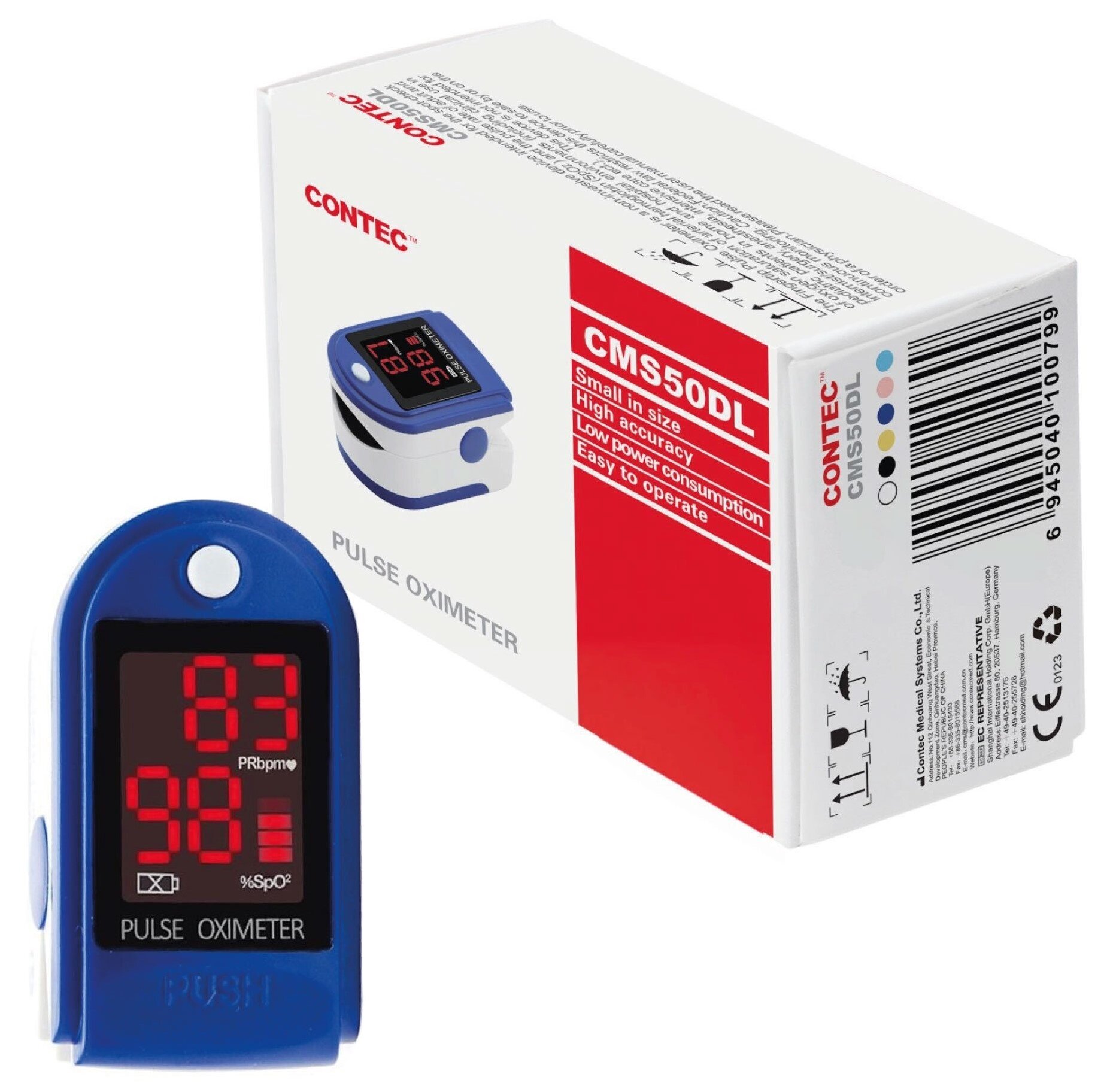 Pulsoksymetr CONTEC CMS50DL opakowanie