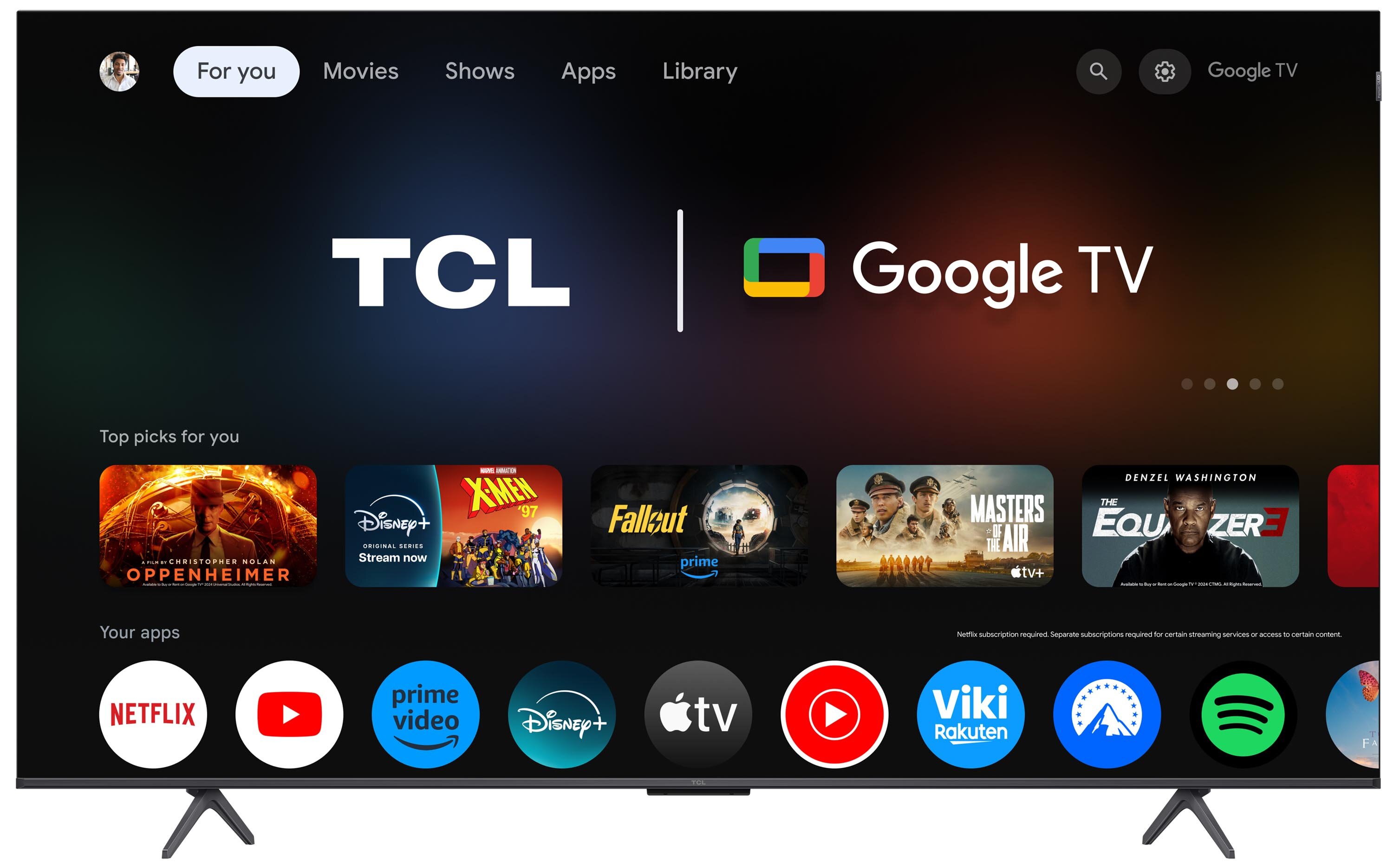Telewizor TCL 75C75B smart aplikacje