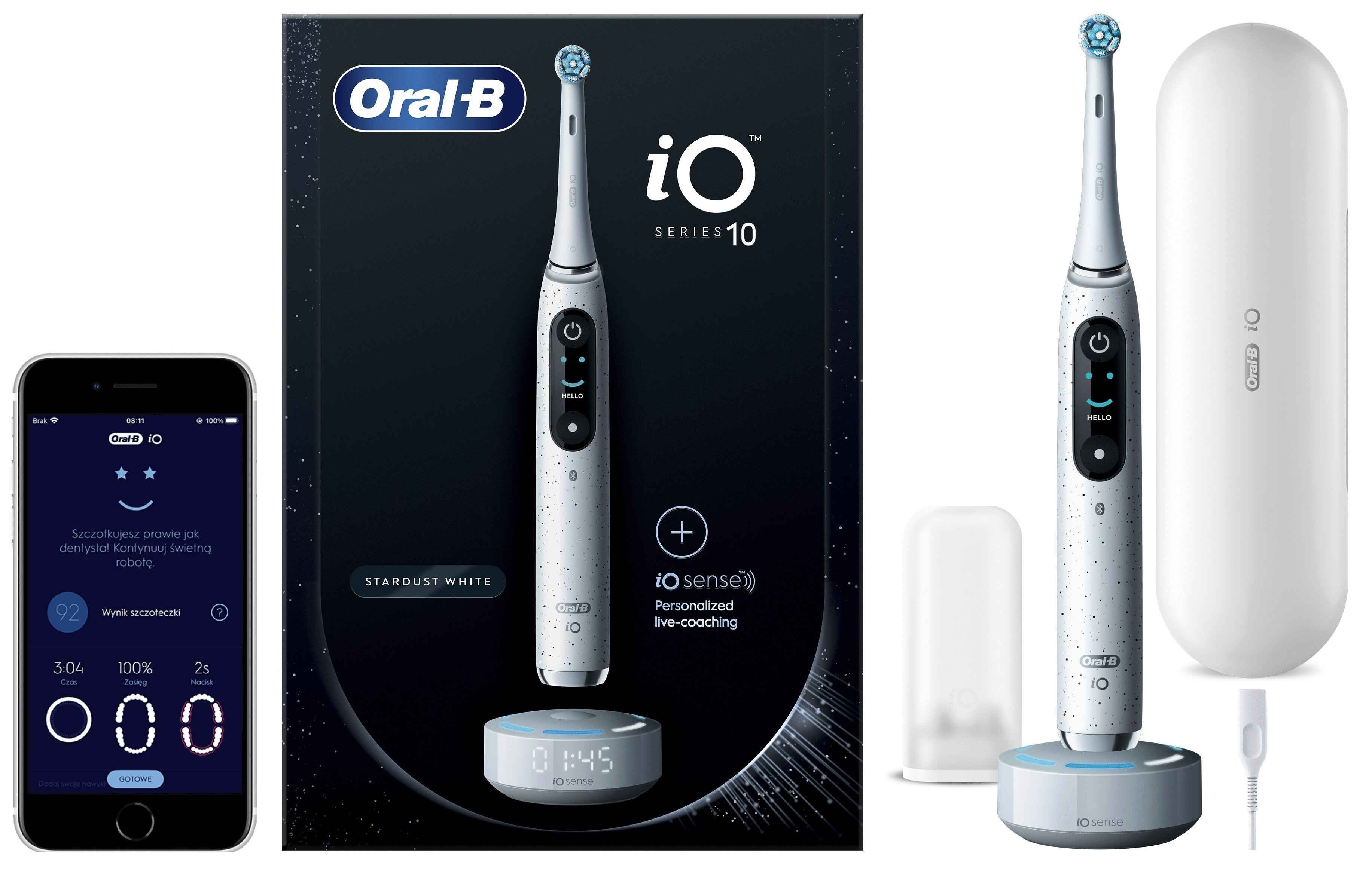 Szczoteczka magnetyczna ORAL-B iO10 Biały zestaw