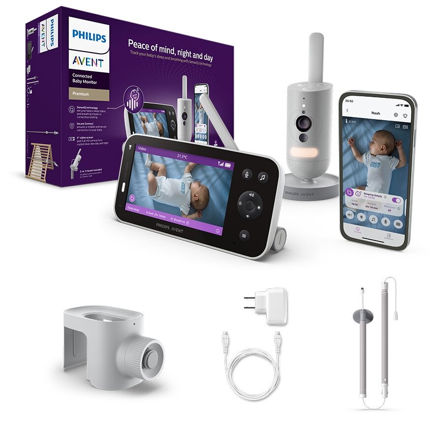 Niania elektroniczna PHILIPS AVENT SenseIQ Full HD SCD971/26 zestaw