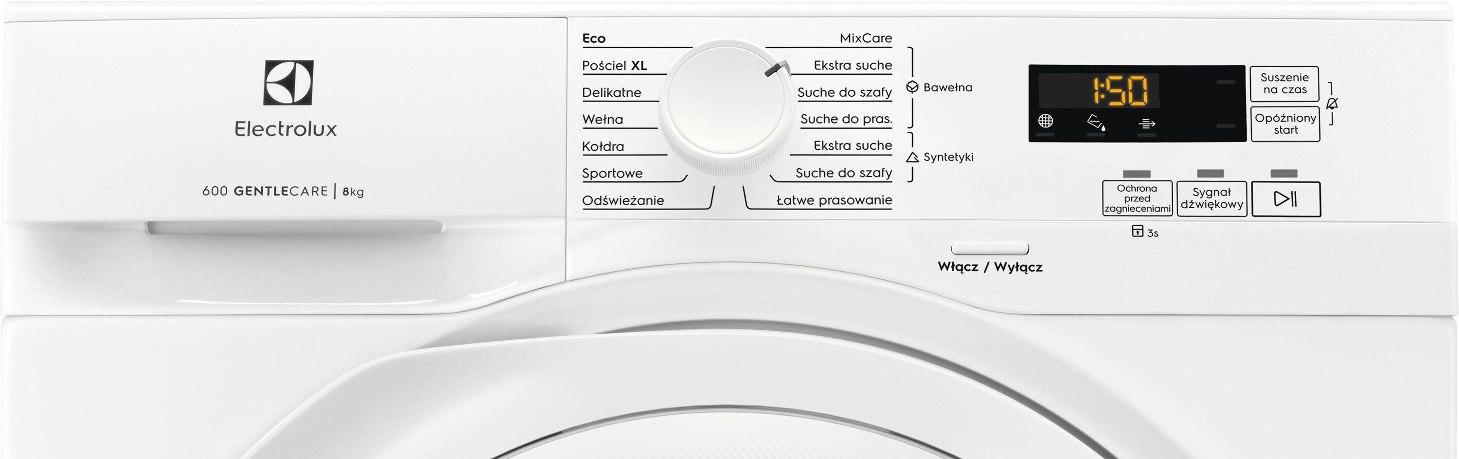Suszarka do prania ELECTROLUX EW6D58LWP panel sterowania