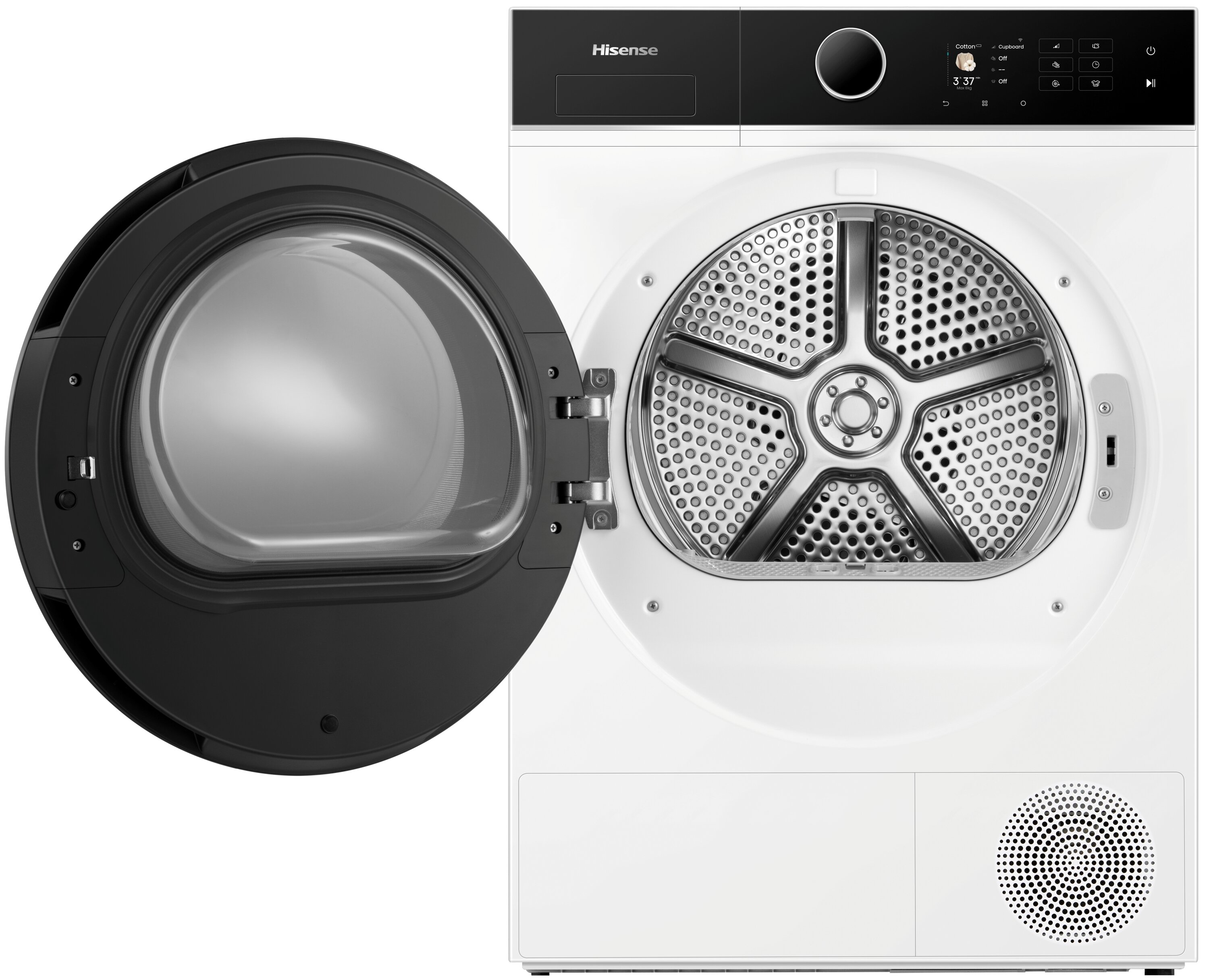 Suszarka HISENSE DH5I804BWCD otwarta