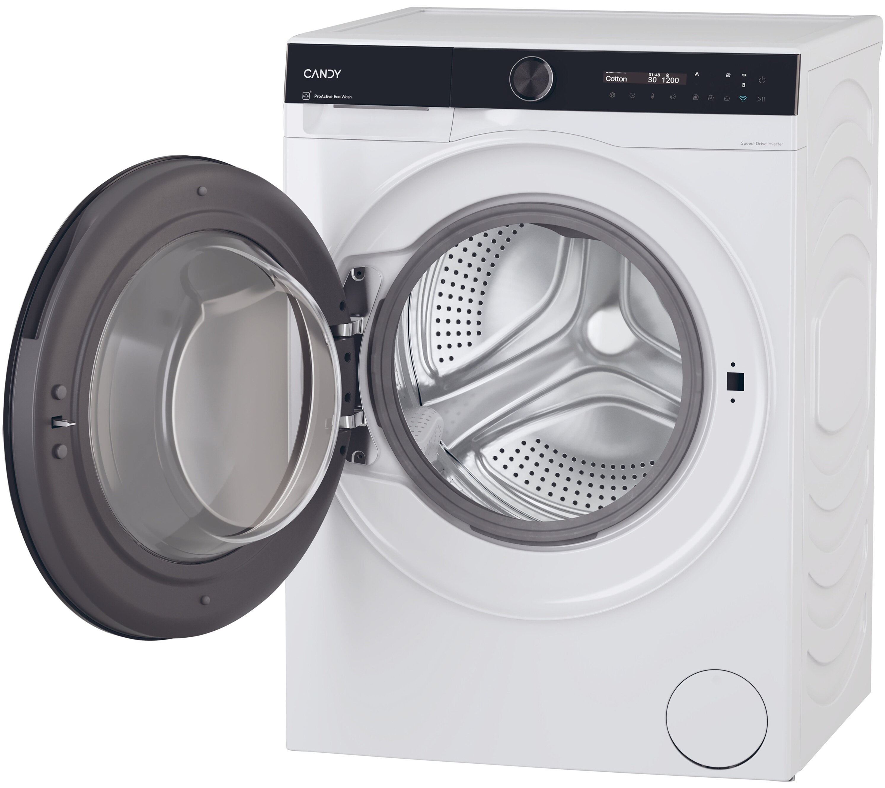 Pralka CANDY ProWash 700 BS 411B9-S otwarte drzwi