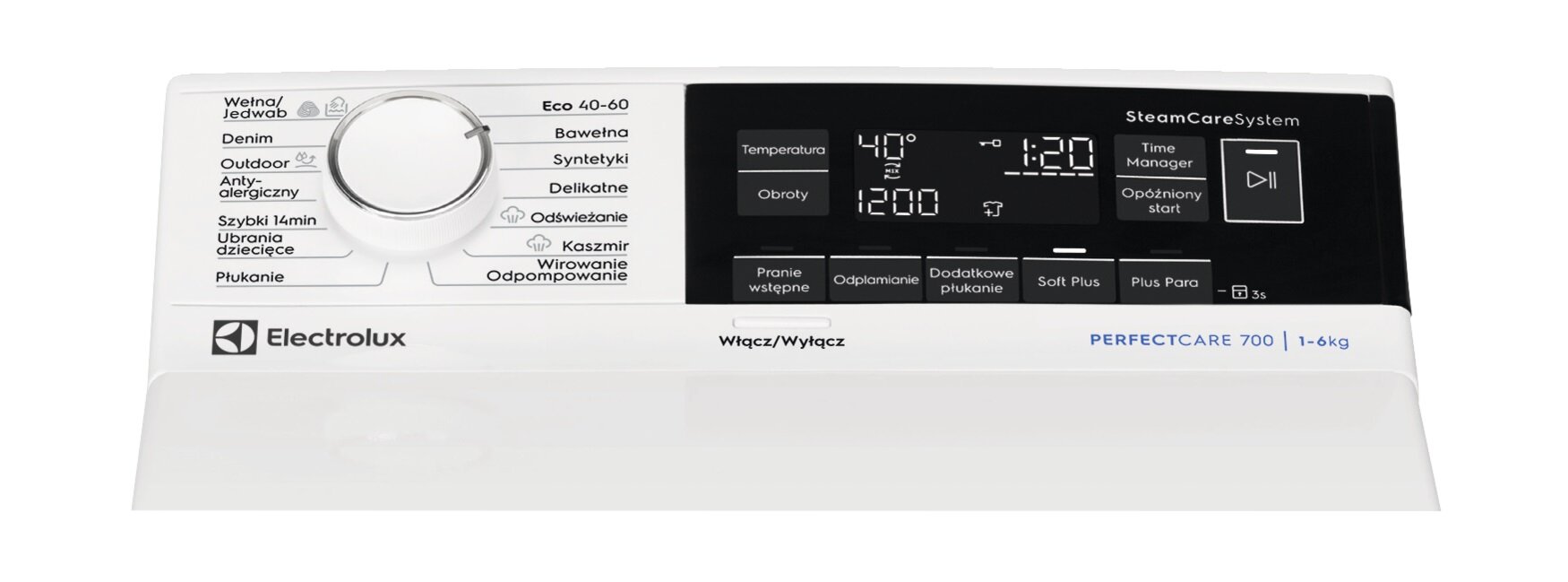 Pralka ELECTROLUX EW7T3562P wyświetlacz