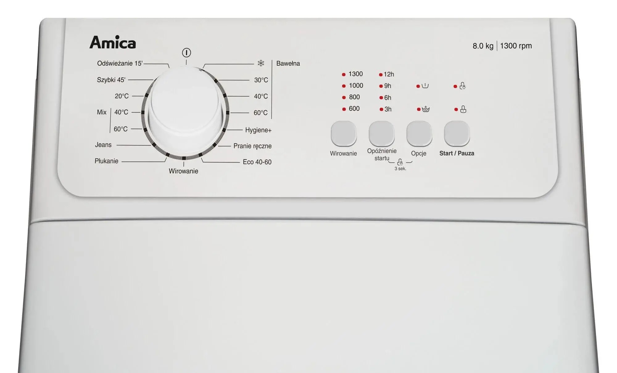 pralka Amica ewa3t813ani panel