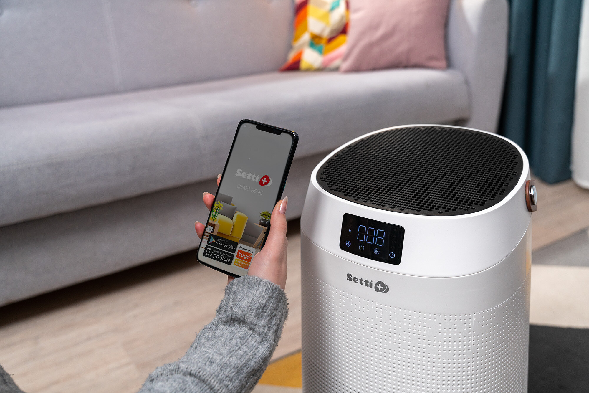 Oczyszczacz powietrza SETTI+ AP650W sterowanie smartfonem